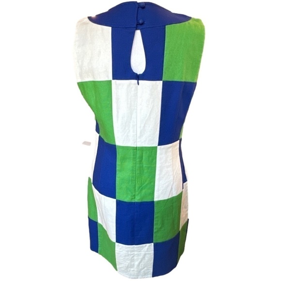 Vineyard Vines Color Block Green Blue White Sleeveless Dress Size 8 - Picture 3 of 13
